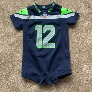 Seattle Seahawk Baby Jersey Romper